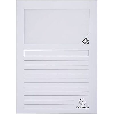 Exacompta 50270E 25er Pack Fenstermappen Super PEFC zertifiziert Karton 160g/m² praktisch und robust für DIN A4 weiß Dokumentenmappe Einschlagmappe Exacompta 50270E 25er Pack Fenstermappen Super PEFC zertifiziert Karton 160g/m² praktisch und robust für DIN A4 weiß Dokumentenmappe Einschlagmappe