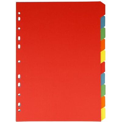 Westcott Register für Ordner A4 Trennblätter für Din A4 Ordner 10 farbige Tabs in 5 Farben als Ordner Organizer Robuste 160g/m² mit Eurolochung E-2733312 00 Westcott Register für Ordner A4 Trennblätter für Din A4 Ordner 10 farbige Tabs in 5 Farben als Ordner Organizer Robuste 160g/m² mit Eurolochung E-2733312 00