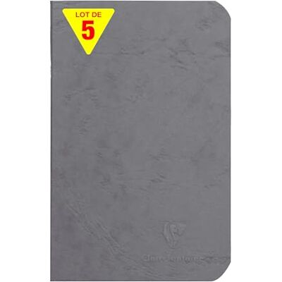 Clairefontaine 734105Cpack Packung 5 Heft Notizbuch geheftet, Age Bag, 9x14 cm, 48 Blatt, blanko, 90g, Grau, 1 Pack Clairefontaine 734105Cpack Packung 5 Heft Notizbuch geheftet, Age Bag, 9x14 cm, 48 Blatt, blanko, 90g, Grau, 1 Pack