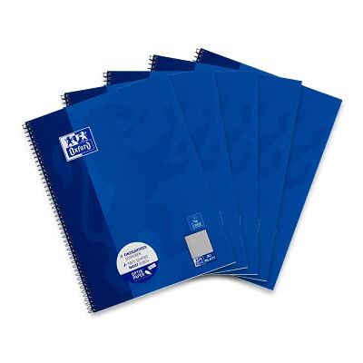 Oxford 400155144 Collegeblock, Blau, DIN A4, 5er pack Oxford 400155144 Collegeblock, Blau, DIN A4, 5er pack