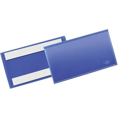 Durable Etikettentasche selbstklebend, 50 Stück, dunkelblau, 176207 Etikettenhalter 150x67 mm, für Lagerregale & Metallbehälter, scannertauglich, aus strapazierfähiger Hartfolie Durable Etikettentasche selbstklebend, 50 Stück, dunkelblau, 176207 Etikettenhalter 150x67 mm, für Lagerregale & Metallbehälter, scannertauglich, aus strapazierfähiger Hartfolie