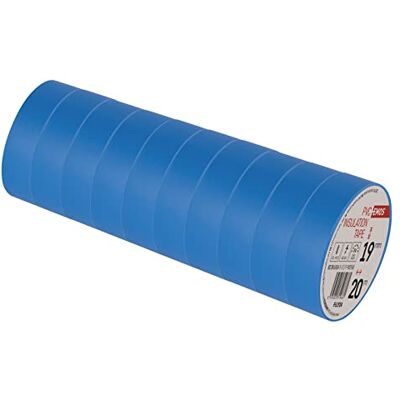 EMOS PVC-Isolierband Blau 10er Pack, 19mm x 20m, 0,13mm Bandstärke, selbstklebend, hohe Spannungsfestigkeit und Anwendungstemperaturbereich, UV-beständig, wasserdichte Verbindung, ohne Textilgewebe EMOS PVC-Isolierband Blau 10er Pack, 19mm x 20m, 0,13mm Bandstärke, selbstklebend, hohe Spannungsfestigkeit und Anwendungstemperaturbereich, UV-beständig, wasserdichte Verbindung, ohne Textilgewebe