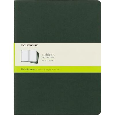 Moleskine Cahier Journal (3er Set Notizbücher mit blanko Seiten, Kartoneinband und Baumwollstickerei, Extra Large 19 x 25 cm, 120 Seiten), myrten-grün Moleskine Cahier Journal (3er Set Notizbücher mit blanko Seiten, Kartoneinband und Baumwollstickerei, Extra Large 19 x 25 cm, 120 Seiten), myrten-grün