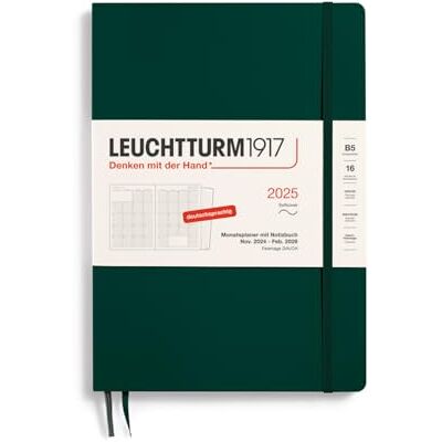LEUCHTTURM1917 370605 Monatsplaner & Notizbuch Composition (B5) 2025, 16 Monate, Softcover, Forest Green, Deutsc LEUCHTTURM1917 370605 Monatsplaner & Notizbuch Composition (B5) 2025, 16 Monate, Softcover, Forest Green, Deutsc