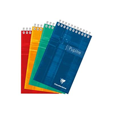 Clairefontaine 8642C Spiralblock, kariert, 103 x 170 mm, ideal für Notizen, 80 Blatt, 1 Stück, farbig sortiert Clairefontaine 8642C Spiralblock, kariert, 103 x 170 mm, ideal für Notizen, 80 Blatt, 1 Stück, farbig sortiert