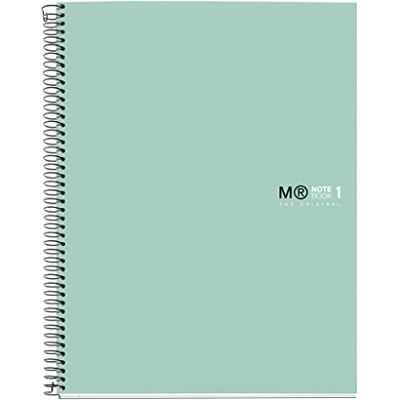 Miquelrius Spiralblock A4, 80 Blatt einfarbig, 90 g/m² extraopakes Papier, 5-mm-Karo, laminierter Hartkartondeckel, 4-fach gelocht, Notebook The Original, Aqua Miquelrius Spiralblock A4, 80 Blatt einfarbig, 90 g/m² extraopakes Papier, 5-mm-Karo, laminierter Hartkartondeckel, 4-fach gelocht, Notebook The Original, Aqua