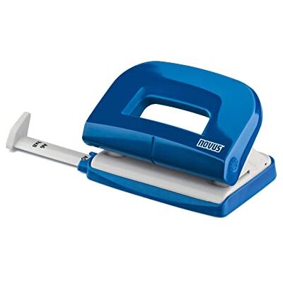 Novus E 210 Locher (10 Blatt Lochleistung, mit Anschlagschiene, für Haushalt und Heimbüro) blau glänzend Novus E 210 Locher (10 Blatt Lochleistung, mit Anschlagschiene, für Haushalt und Heimbüro) blau glänzend