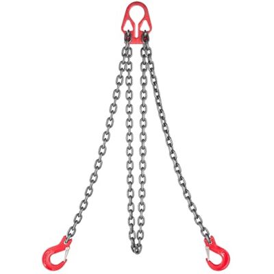 VEVOR Kettengehänge, 8 mm x 3 m Anschlagkette mit 2 Haken, Hebeschlinge aus G80-Stahllegierung, Krankette 3,17 T, Forstkette, Verstellbarer Motorkettenzug zum Abschleppen von Ladung VEVOR Kettengehänge, 8 mm x 3 m Anschlagkette mit 2 Haken, Hebeschlinge aus G80-Stahllegierung, Krankette 3,17 T, Forstkette, Verstellbarer Motorkettenzug zum Abschleppen von Ladung