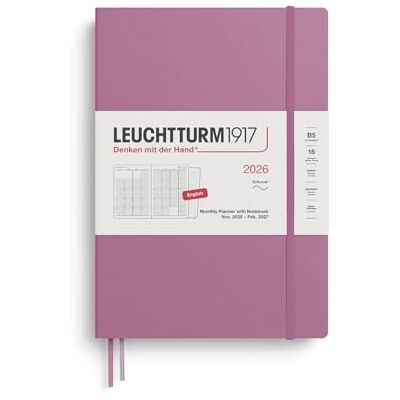 LEUCHTTURM1917 372785 Monatsplaner & Notizbuch Composition (B5) 2026, 16 Monate, Softcover, Dusty Rose, Englisch LEUCHTTURM1917 372785 Monatsplaner & Notizbuch Composition (B5) 2026, 16 Monate, Softcover, Dusty Rose, Englisch