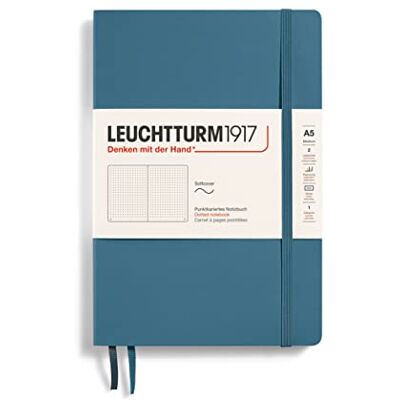 LEUCHTTURM1917 363399 Notizbuch Medium (A5), Softcover, 123 nummerierte Seiten, Stone Blue, dotted LEUCHTTURM1917 363399 Notizbuch Medium (A5), Softcover, 123 nummerierte Seiten, Stone Blue, dotted