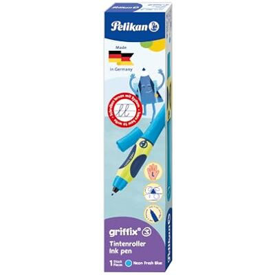 Pelikan griffix Tintenroller, Tintenschreiber für Linkshänder, Neon fresh blue, 1 Stück Pelikan griffix Tintenroller, Tintenschreiber für Linkshänder, Neon fresh blue, 1 Stück