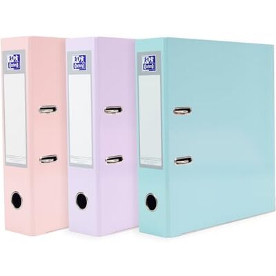 Oxford Premium Akten-Ordner A4, pastell, 8 cm breit, Kunststoff Ordner, 3 Farben, 3 Stück Oxford Premium Akten-Ordner A4, pastell, 8 cm breit, Kunststoff Ordner, 3 Farben, 3 Stück