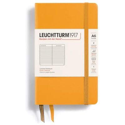 LEUCHTTURM1917 365627 Notizbuch Pocket (A6), Hardcover, 187 nummerierte Seiten, Rising Sun, Liniert LEUCHTTURM1917 365627 Notizbuch Pocket (A6), Hardcover, 187 nummerierte Seiten, Rising Sun, Liniert