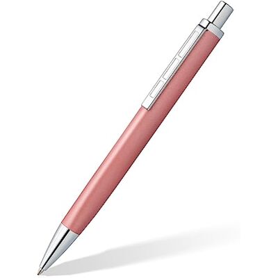 Staedtler Druckkugelschreiber triplus 444 M, Farbe Radiant Rose, hochwertiges Metallgehäuse in ergonomischer Dreikantform, Großraummine M, Schreibfarbe Blau, 444 M20-3 Staedtler Druckkugelschreiber triplus 444 M, Farbe Radiant Rose, hochwertiges Metallgehäuse in ergonomischer Dreikantform, Großraummine M, Schreibfarbe Blau, 444 M20-3