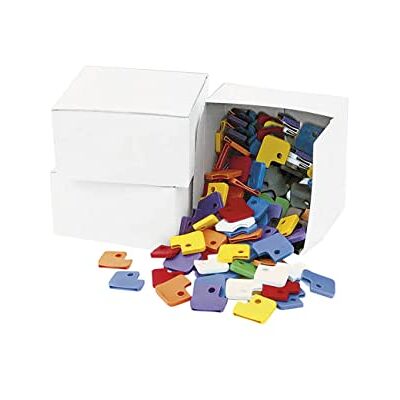 WEDO 262817099 Schlüsselkappen eckig 2,7 x 3,0 cm mehrere Farben 100 Stück WEDO 262817099 Schlüsselkappen eckig 2,7 x 3,0 cm mehrere Farben 100 Stück