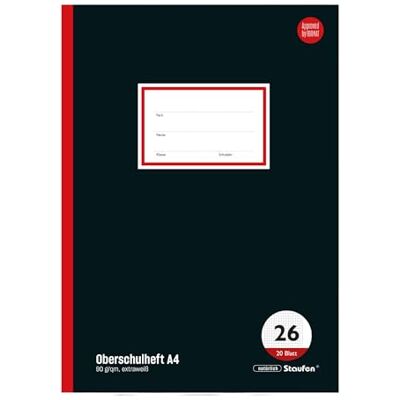 Staufen Style Oberschulheft DIN A4, kariert mit Rand, 20 Blatt, extraweißes 90g/m² Qualitätspapier, 3 Stück Staufen Style Oberschulheft DIN A4, kariert mit Rand, 20 Blatt, extraweißes 90g/m² Qualitätspapier, 3 Stück