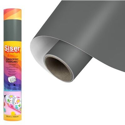SISER EasyPSV Starling Graphit 150 x 30 cm Permanent klebende Vinylfolie, zur Personalisierung von Gegenständen und harten Oberflächen, Cutter-Plotter-kompatibel, spülmaschinenfest SISER EasyPSV Starling Graphit 150 x 30 cm Permanent klebende Vinylfolie, zur Personalisierung von Gegenständen und harten Oberflächen, Cutter-Plotter-kompatibel, spülmaschinenfest
