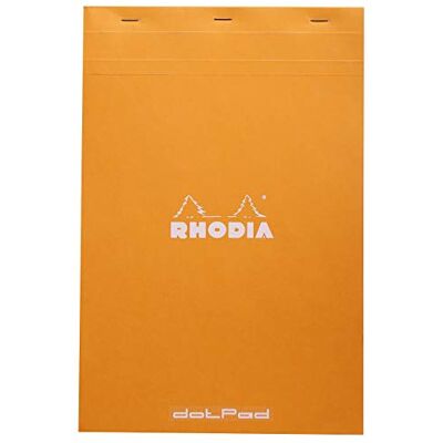Rhodia 19558C Notizblock / Schreibblock geheftet dotPad No.19 A4+ 21x31,8cm 80 Blätter Dot-Lineatur 80g, abtrennbar und mikroperforiert, mit Kartonrücken, , Orange, 1 Stück Rhodia 19558C Notizblock / Schreibblock geheftet dotPad No.19 A4+ 21x31,8cm 80 Blätter Dot-Lineatur 80g, abtrennbar und mikroperforiert, mit Kartonrücken, , Orange, 1 Stück