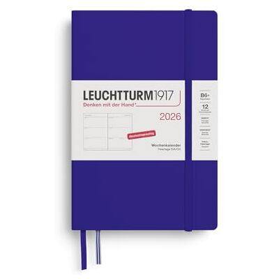 LEUCHTTURM1917 372540 Wochenkalender Paperback (B6+) 2026, 12 Monate, Ink, Deutsch LEUCHTTURM1917 372540 Wochenkalender Paperback (B6+) 2026, 12 Monate, Ink, Deutsch