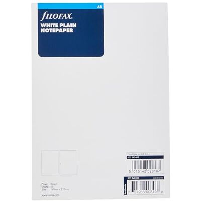 Filofax Refill Legen Sie Normalpapier 25 Blatt A5 White Ref. 342405 Filofax Refill Legen Sie Normalpapier 25 Blatt A5 White Ref. 342405
