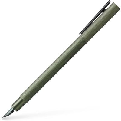 Faber-Castell Füller Neo Slim Aluminium, Feder EF, Olivgrün Füllfederhalter mit Edelstahlfeder und Patronen-Konvertersystem Faber-Castell Füller Neo Slim Aluminium, Feder EF, Olivgrün Füllfederhalter mit Edelstahlfeder und Patronen-Konvertersystem