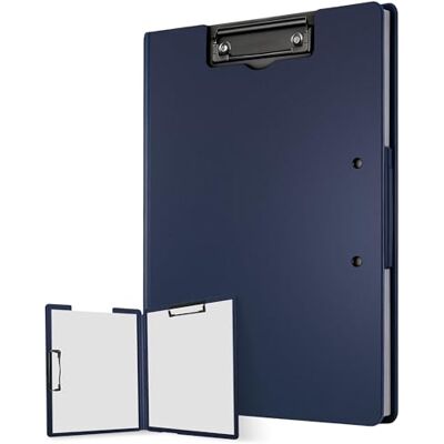 Elalove Klemmbrett A4, Schreibmappe A4 mit Deckel, Klemmbrettmappe mit 2 Klemmen, Klemmmappe für Büro, Schule und Konferenz, Blau Elalove Klemmbrett A4, Schreibmappe A4 mit Deckel, Klemmbrettmappe mit 2 Klemmen, Klemmmappe für Büro, Schule und Konferenz, Blau
