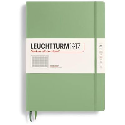 LEUCHTTURM1917 370262 Notizbuch Master Classic (A4+) Hardcover, 235 nummerierte Seiten, Salbei, kariert LEUCHTTURM1917 370262 Notizbuch Master Classic (A4+) Hardcover, 235 nummerierte Seiten, Salbei, kariert
