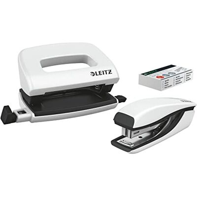 Leitz NeXXt Mini-Locher- und Heftgerät-Set für bis zu 10 Blatt, inkl. P2 Nr. 10 Heftklammern, perlweiß, WOW, 55612001 Leitz NeXXt Mini-Locher- und Heftgerät-Set für bis zu 10 Blatt, inkl. P2 Nr. 10 Heftklammern, perlweiß, WOW, 55612001
