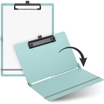 Sax Faltbares Klemmbrett, Aqua, Clipboard, A4 auf A5, hoch- und Querformat, ideal für Reisen und Business, für 30 Blatt, inkl. elastischem Verschlussband und Stiftschlaufe, langlebig & stoßfest Sax Faltbares Klemmbrett, Aqua, Clipboard, A4 auf A5, hoch- und Querformat, ideal für Reisen und Business, für 30 Blatt, inkl. elastischem Verschlussband und Stiftschlaufe, langlebig & stoßfest