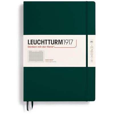 LEUCHTTURM1917 370266 Notizbuch Master Classic (A4+) Hardcover, 235 nummerierte Seiten, Forest Green, kariert LEUCHTTURM1917 370266 Notizbuch Master Classic (A4+) Hardcover, 235 nummerierte Seiten, Forest Green, kariert
