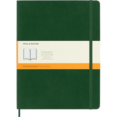 Moleskine Classic Notebook, Notizbuch Mit Linierten Seiten, Softcover Mit Gummiband, Farbe Myrtle Green, XL 19 x 25 cm, 192 Seiten Moleskine Classic Notebook, Notizbuch Mit Linierten Seiten, Softcover Mit Gummiband, Farbe Myrtle Green, XL 19 x 25 cm, 192 Seiten