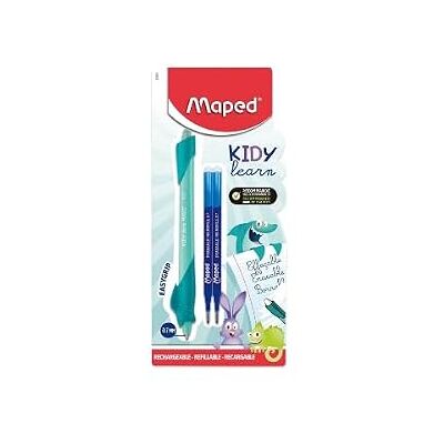 Maped Radierbarer Stift Kidy Learn – Kugelschreiber für Kinder mit Radiergummi, wiederaufladbar, ergonomisch – mit 2 Nachfüllminen – Schulbedarf zum Erlernen des Schreibens – Zubehör für den Maped Radierbarer Stift Kidy Learn – Kugelschreiber für Kinder mit Radiergummi, wiederaufladbar, ergonomisch – mit 2 Nachfüllminen – Schulbedarf zum Erlernen des Schreibens – Zubehör für den