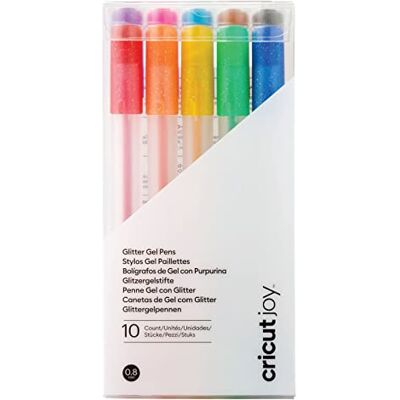 Cricut 2009964 Glitter Gel Pen Set Regenbogen Feinpunkt 0, 8 mm 10 Pack Zur Verwendung Joy, mehrfarbig, Joy Cricut 2009964 Glitter Gel Pen Set Regenbogen Feinpunkt 0, 8 mm 10 Pack Zur Verwendung Joy, mehrfarbig, Joy