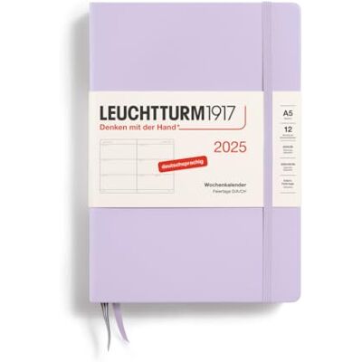 LEUCHTTURM1917 370542 Wochenkalender Medium (A5) 2025, Lilac, Deutsch LEUCHTTURM1917 370542 Wochenkalender Medium (A5) 2025, Lilac, Deutsch
