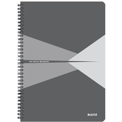Leitz Office Collegeblock A4 liniert, Notizbuch mit Spiralbindung, PP-Einband, 360 Grad Öffnung, 180 Seiten / 90 Blatt FSC-zertifiziertes Papier (80 g/m²), für Büro & Schule, Grau, 44961085 Leitz Office Collegeblock A4 liniert, Notizbuch mit Spiralbindung, PP-Einband, 360 Grad Öffnung, 180 Seiten / 90 Blatt FSC-zertifiziertes Papier (80 g/m²), für Büro & Schule, Grau, 44961085
