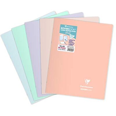 Clairefontaine 981481AMZC Set mit 5 Heften Koverbook Blush, 2 Klarsichthüllen, 48 Blatt, DIN A4+, 24 x 32cm, 90g, 1 Set, farbig sortiert Clairefontaine 981481AMZC Set mit 5 Heften Koverbook Blush, 2 Klarsichthüllen, 48 Blatt, DIN A4+, 24 x 32cm, 90g, 1 Set, farbig sortiert