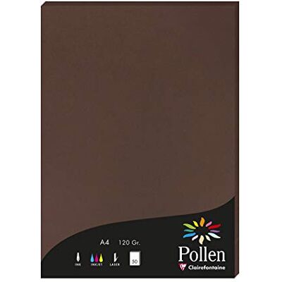 Clairefontaine 4202C Packung mit 50 Karten Pollen 120g, DIN A4, 21 x 29,7cm, Schokoladenbraun Clairefontaine 4202C Packung mit 50 Karten Pollen 120g, DIN A4, 21 x 29,7cm, Schokoladenbraun