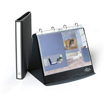 Durable Tisch-Flipchart Durastar A4 quer, 10 Hüllen, basalt, 856739 Tischaufsteller beschriftbar und erweiterbar, Präsentations-Ringbuch mit 4-Ringmechanik, Klettverschluss, Made in Germany Durable Tisch-Flipchart Durastar A4 quer, 10 Hüllen, basalt, 856739 Tischaufsteller beschriftbar und erweiterbar, Präsentations-Ringbuch mit 4-Ringmechanik, Klettverschluss, Made in Germany