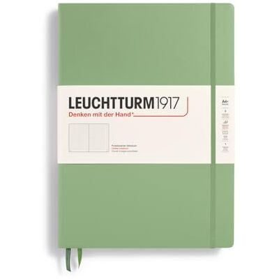 LEUCHTTURM1917 370260 Notizbuch Master Classic (A4+) Hardcover, 233 nummerierte Seiten, Salbei, dotted LEUCHTTURM1917 370260 Notizbuch Master Classic (A4+) Hardcover, 233 nummerierte Seiten, Salbei, dotted