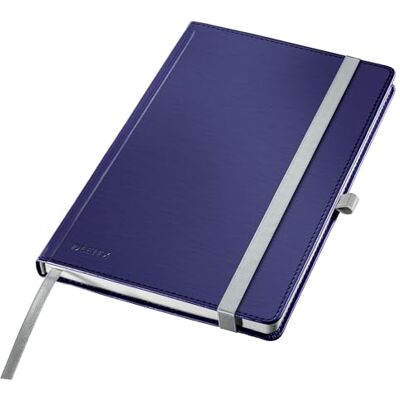 Leitz Style A5 Notizbuch Kariert, Hardcover, 160 Seiten, 80 Blatt, FSC-zertifiziertes 100 g/m² Papier, Verschluss & Lesezeichen, für Büro & Home Office, Blau, 44861069 Leitz Style A5 Notizbuch Kariert, Hardcover, 160 Seiten, 80 Blatt, FSC-zertifiziertes 100 g/m² Papier, Verschluss & Lesezeichen, für Büro & Home Office, Blau, 44861069