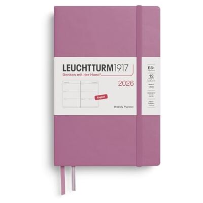 LEUCHTTURM1917 372715 Wochenkalender Paperback (B6+) 2026, Dusty Rose, Englisch LEUCHTTURM1917 372715 Wochenkalender Paperback (B6+) 2026, Dusty Rose, Englisch