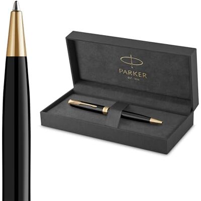 Parker Sonnet Kugelschreiber Schwarze Lackierung mit Goldzierteilen Mittlere Spitze schwarze Tinte Geschenkbox Parker Sonnet Kugelschreiber Schwarze Lackierung mit Goldzierteilen Mittlere Spitze schwarze Tinte Geschenkbox