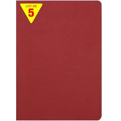 Clairefontaine 733062Cpack Packung 5 Heft Notizbuch geheftet, Age Bag, DIN A4 21x29,7 cm, 48 Blatt, liniert mit Rand, 90g, Rot, 1 Pack Clairefontaine 733062Cpack Packung 5 Heft Notizbuch geheftet, Age Bag, DIN A4 21x29,7 cm, 48 Blatt, liniert mit Rand, 90g, Rot, 1 Pack