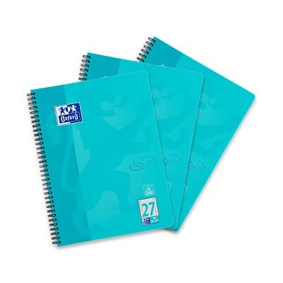 Oxford Touch Collegeblock A4 liniert, mit Doppelrand, 80 Blatt, aqua, 3 Stück Oxford Touch Collegeblock A4 liniert, mit Doppelrand, 80 Blatt, aqua, 3 Stück