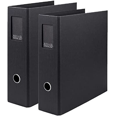 Rössler SOHO Ordner DIN A4 mit Rückenschild Ordner A4 breit Aktenordner Ringordner breit mit Griffloch mit Hebelmechanik 320 x 285 x 80 mm 2 Stück Farbe: Schwarz Rössler SOHO Ordner DIN A4 mit Rückenschild Ordner A4 breit Aktenordner Ringordner breit mit Griffloch mit Hebelmechanik 320 x 285 x 80 mm 2 Stück Farbe: Schwarz