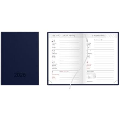 Idena 12054 Taschenkalender DIN A7 2026, 1 Woche auf 2 Seiten, Terminplaner mit Balaton Einband in Blau, Leseband und Eckperforation Idena 12054 Taschenkalender DIN A7 2026, 1 Woche auf 2 Seiten, Terminplaner mit Balaton Einband in Blau, Leseband und Eckperforation