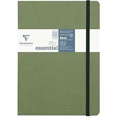 Clairefontaine 793423C Notizbuch AgeBag My Essentials, DIN A5, 14,8 x 21 cm, 96 Blatt kariert, nummeriert, 90g, 1 Stück, grün Clairefontaine 793423C Notizbuch AgeBag My Essentials, DIN A5, 14,8 x 21 cm, 96 Blatt kariert, nummeriert, 90g, 1 Stück, grün
