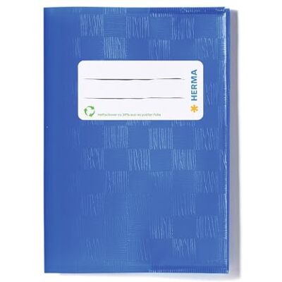 Herma 19897 Heftumschläge A6 Hoch Bast Blau, 10 Stück, Hefthüllen mit Beschriftungsetikett & Baststruktur aus strapazierfähiger & abwischbarer Polypropylen-Folie, Heftschoner für Schulhefte, farbig Herma 19897 Heftumschläge A6 Hoch Bast Blau, 10 Stück, Hefthüllen mit Beschriftungsetikett & Baststruktur aus strapazierfähiger & abwischbarer Polypropylen-Folie, Heftschoner für Schulhefte, farbig