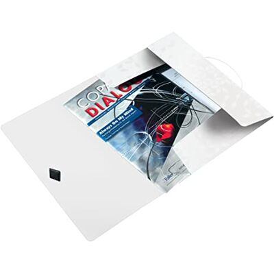 Leitz WOW Eckspannermappe aus Kunststoff, A4, Gummizugverschluss, Perlweiß, WOW, 45990001 Leitz WOW Eckspannermappe aus Kunststoff, A4, Gummizugverschluss, Perlweiß, WOW, 45990001