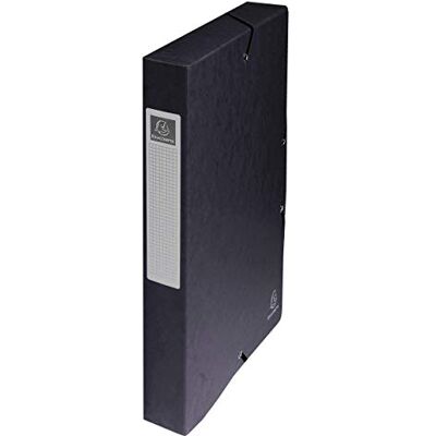 Exacompta 50401E 1 Abheftbox mit Gummibändern Exabox aus Glanzkarton 600g/m2 Rückseite 4 cm Maße 25 x 33 cm für A4-Dokumente Farbe Schwarz wird montiert geliefert Exacompta 50401E 1 Abheftbox mit Gummibändern Exabox aus Glanzkarton 600g/m2 Rückseite 4 cm Maße 25 x 33 cm für A4-Dokumente Farbe Schwarz wird montiert geliefert